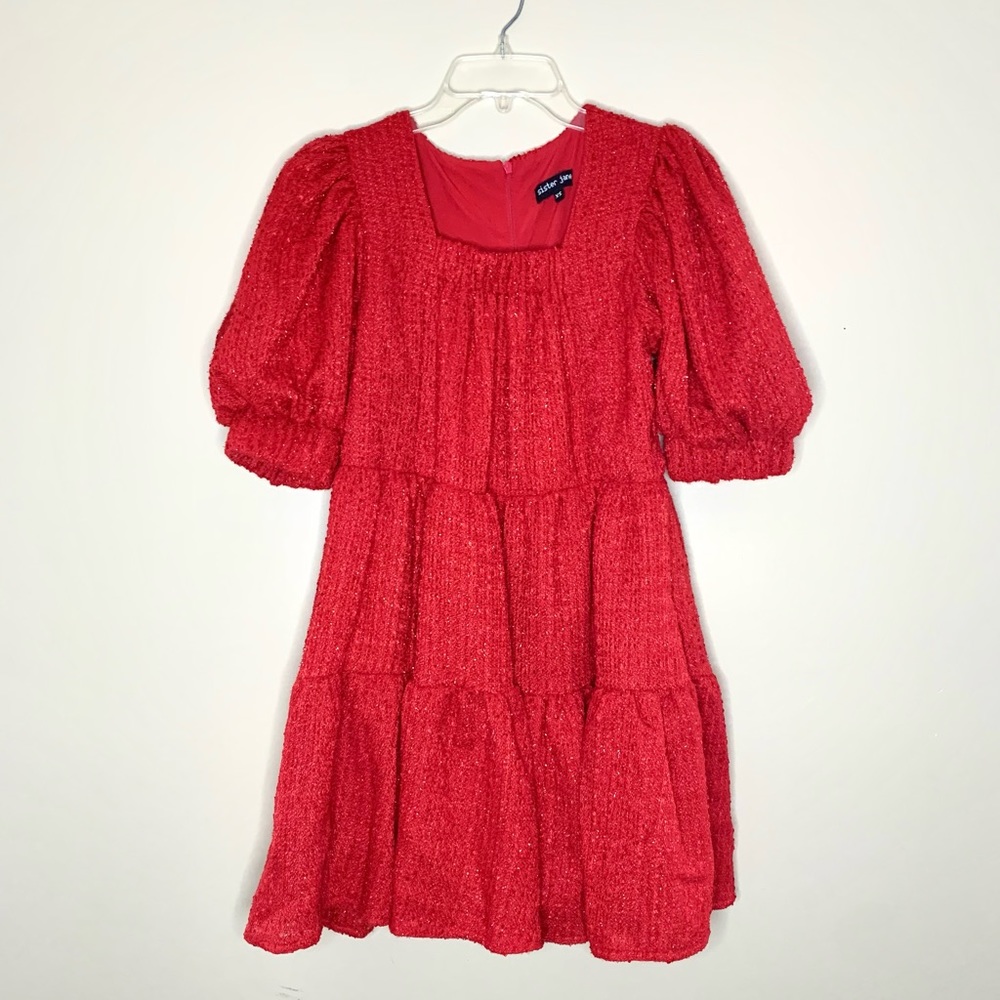 Sister Jane red tweed mini dress. Size XS